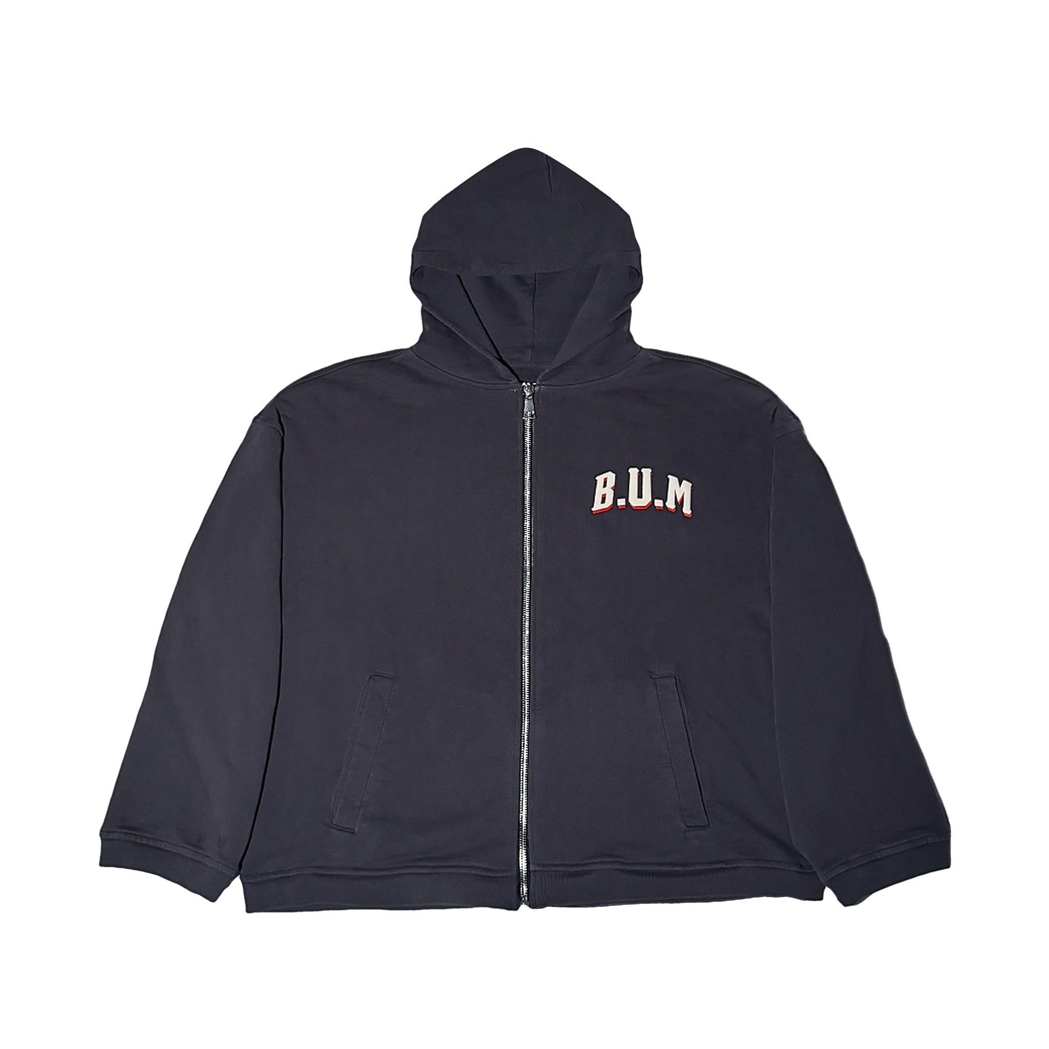 B.U.M. Equipment Zip-Up Hoodie, Washed Charcoal | Season 1
